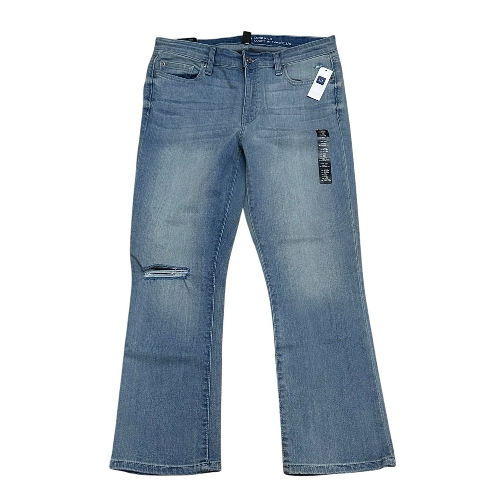 Gap 1969 Womens Jeans Blue Size 8 / 29r Crop Kick Denim Low Rise Cotton Blend